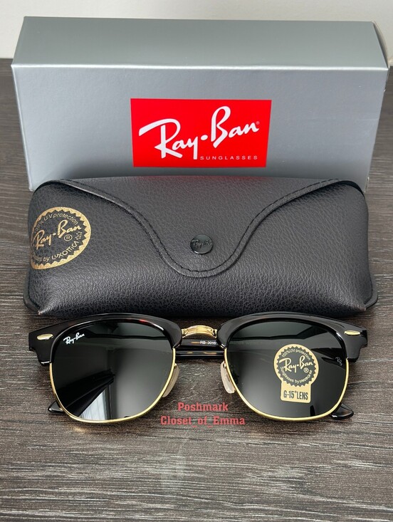 Ray-Ban Clubmaster Green G15 Lenses RB3016 Tortoise Frame NEW Unisex main image 12